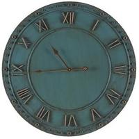 Vintage Blue Iron Roman Numerals Clock