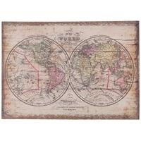 Vintage Round The World Flax Wall Decor