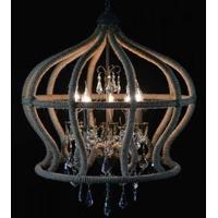 Vintage Bird Cage Style Rope Chandelier