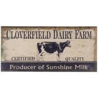 Vintage Cloverfield Dairy Farm Flax Wall Decor