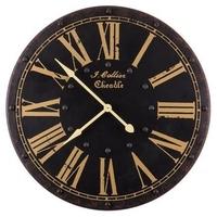 Vintage Black and Cream Round Roman Numerals Clock