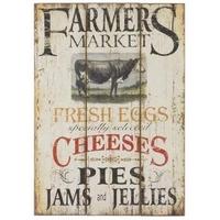 Vintage Farmers Market Cheeses Pies and Jam Wall Decor