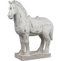 Vintage Matte Cream Horse Figurine - Large