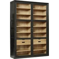 Viva Black Cabinet with Glass Doors