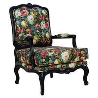 victoria floral armchair black