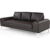 Vittorio 3 Seater Sofa, Premium Italian Deep Brown Leather