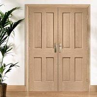 Victorian Oak Fire Door Pair without Raised Mouldings is 30 minute fire rated