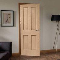 Victorian Oak Fire Door without Raised Mouldings is 1/2 Hour Fire Rated and is Pre-finished