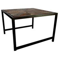 Vintage Painted Teak 60cm Coffee Table With Iron Base