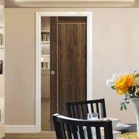 Vina Walnut Single Pocket Door - Prefinished