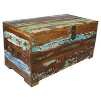 Vintage Painted Teak Old Medium Chest