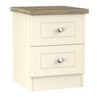 Vienna 2 Drawer Bedside Cream Ash