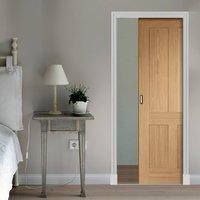 Victorian Oak Shaker Fire Pocket Door is 1/2 Hour Fire Rated