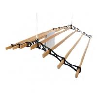 Victorian 7 Lathe Kitchen Clothes Airer, Lacquer, 1.2m