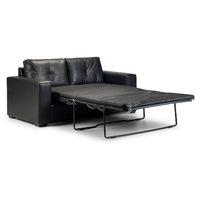 Viana 2 Seater Leather Sofa Bed Black