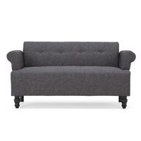 victoria 2 seater fabric sofa pebble grey