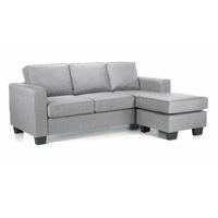 Vincent Fabric Corner Sofa Light Grey