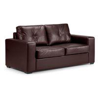 Viana 2 Seater Leather Sofa Bed Brown