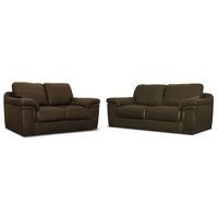 Vita 3 and 2 Seater Fabric Suite Rhino Brown