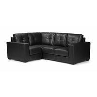 Viana Leather Corner Sofa Black Left Hand
