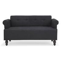 victoria 2 seater fabric sofa luxury black