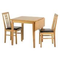 vienna 77cm 100cm drop leaf dining table with 2 dining chairs