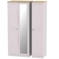 Vienna Triple Mirrored Wardrobe Kaschmir Ash