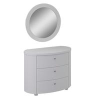 Victoria Dressing Table With Mirror In White High Gloss