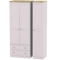 Vienna Tall Triple 2 Drawer Wardrobe Kaschmir Ash