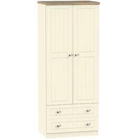 Vienna 2 Door 2 Drawer Wardrobe Cream Ash