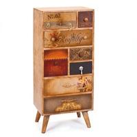 Vintage Style Slim Chest Of Drawers In Mango Wood