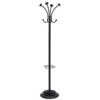 VIENA 8 HOOK COAT & UMBRELLA STAND - BLACK