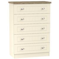 Vienna 5 Drawer Chest Cream Ash