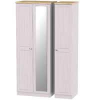 Vienna Tall Triple Mirrored Wardrobe Kaschmir Ash