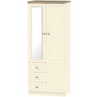 Vienna 2 Door Combi Wardrobe Cream Ash