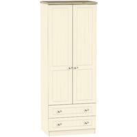 Vienna Tall 2 Door 2 Drawer Wardrobe Cream Ash