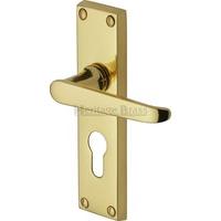Victoria Euro Profile Door Handle (Set of 2) Finish: Polished Brass