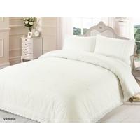 Victoria Cream Lace Embroidered Double Duvet Set includes Duvet Cover & Pillowcases