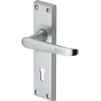 victoria lever lock set of 2 finish satin chrome