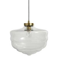 Vintage Style Brass & Glass Pendant Light