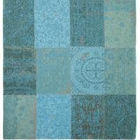 vintage azur blue flat patchwork rug louis de poortere 230x230