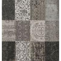 Vintage Black & White Patchwork Floral Rug - Louis De Poortere 230x230