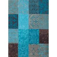 Vintage Tuquoise Patchwork Rug - Louis De Poortere 200x280