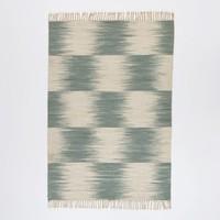 Vitto Flat-Woven Kilim Wool Rug with Ikat Motif