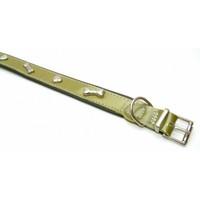 Vital Pet Products Collars and Leads Green Bones 25mm 55cm Leather Collar