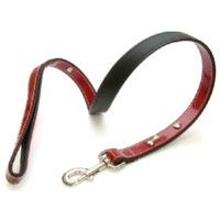 Vital Pet Products Collars and Leads Red Bones 15mm 100cm Leather Lead