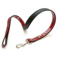 vital pet products collars and leads red bones 15mm 100cm leather lead