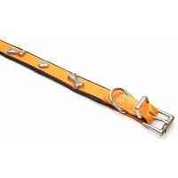 Vital Pet Products Collars and Leads Orange Bones 15mm 35cm Leather Collar