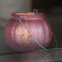 Violet glass lantern Ruby w. LED