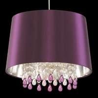 Violet Peardrop hanging light with acrylic drops